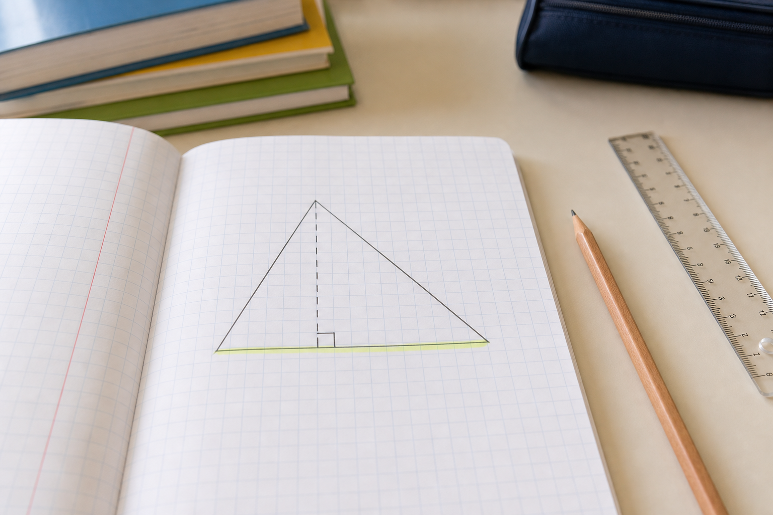 La base d’un triangle se choisit avec sa hauteur correspondante